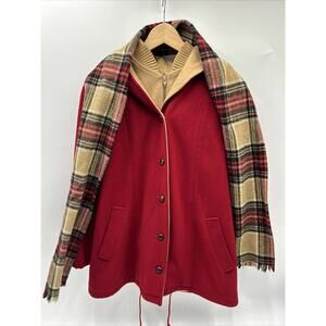 Mackintosh Red Pure Wool Jacket Coat Hooded Vintage Women’s Size 8